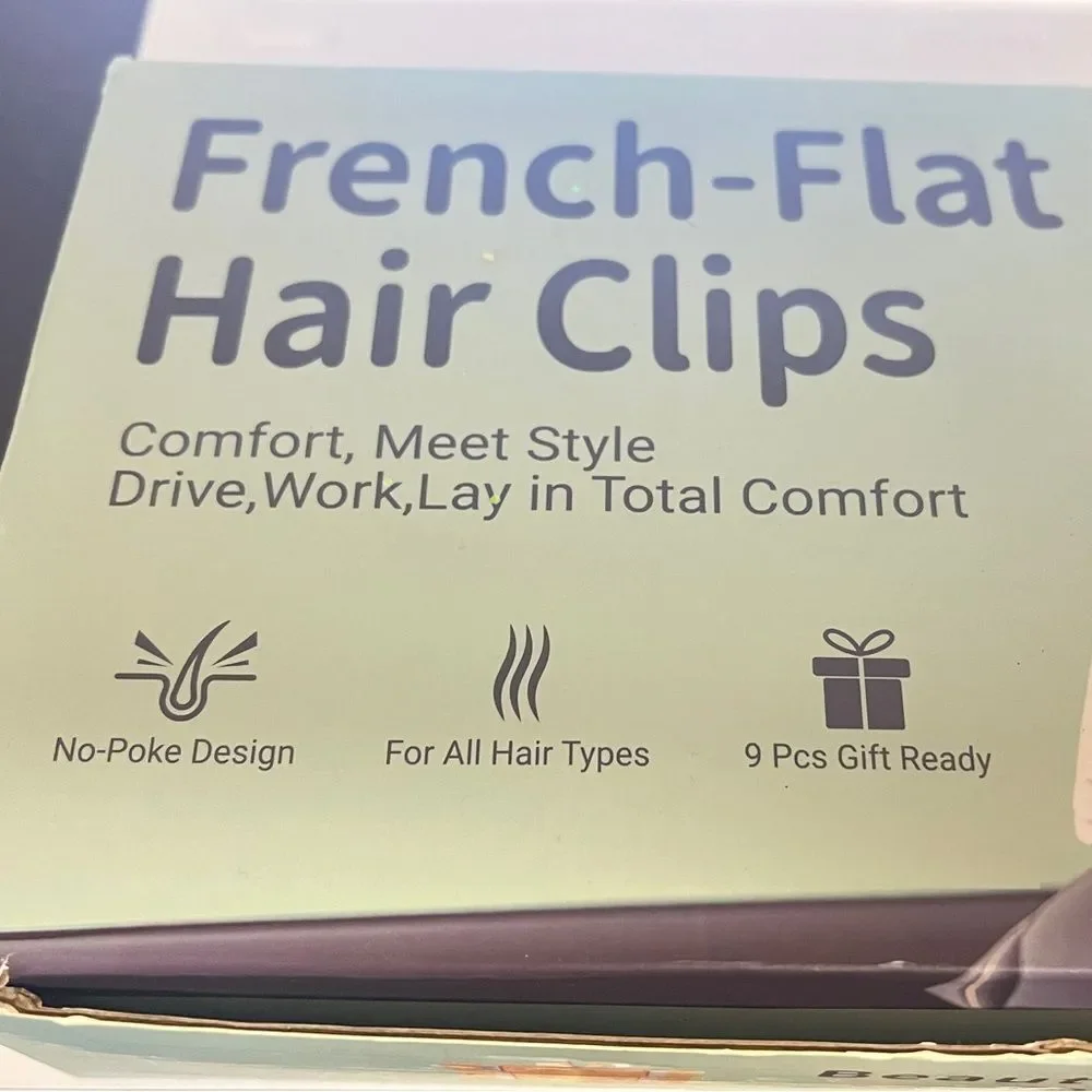 9 pack flat hair clips